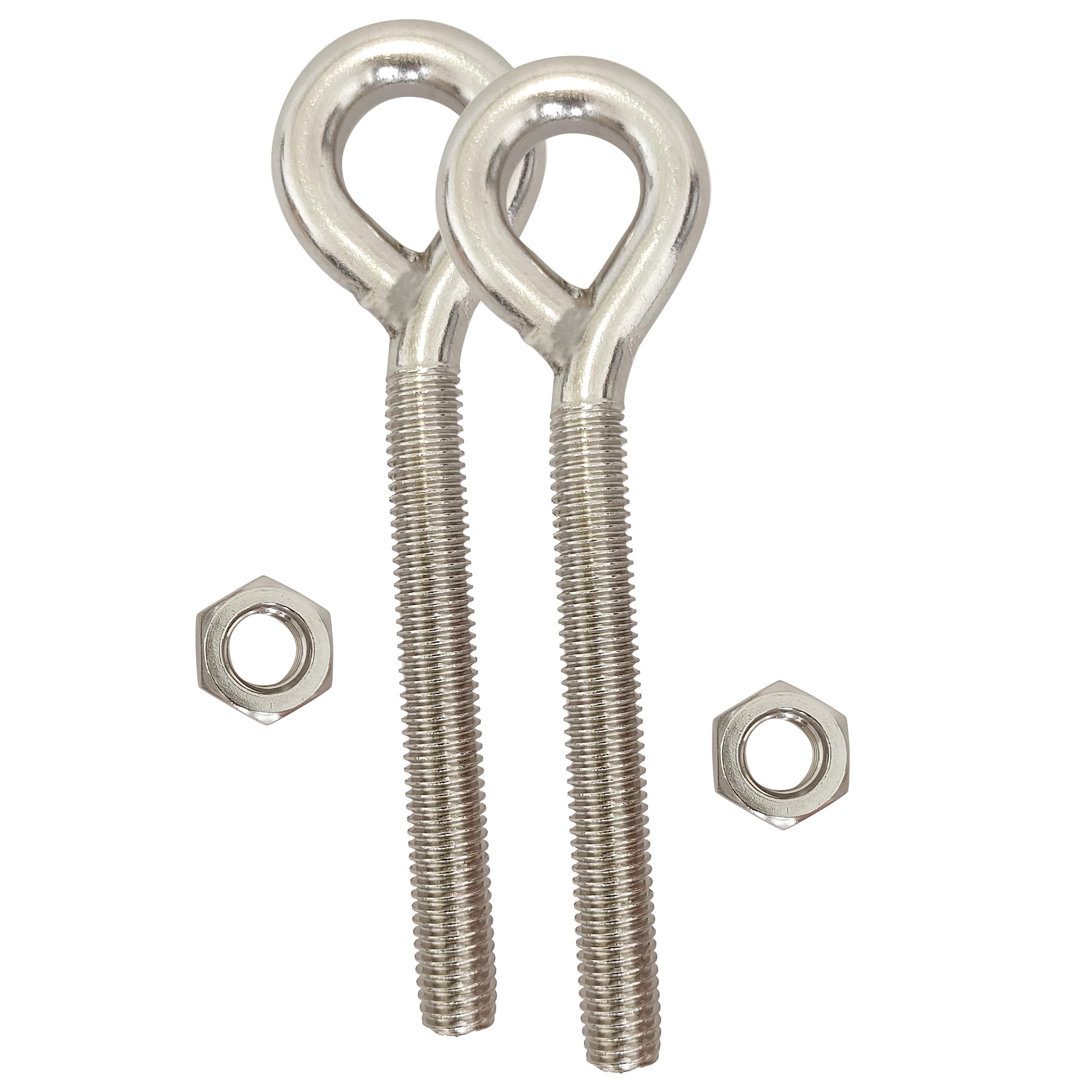 2 Pcs Eye Bolt M12 Made of 304 Stainless Steel Sturdy and Rust Resistant Ring Bolt 140mm Length for Garden Hanging Projects