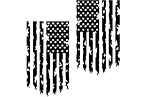 ALDERA GRAPHICS Distressed American USA US Flag Truck Tailgate Vinyl Decal - 2 Pack - Compatible with Most Pickup Trucks EUA Flag - Graphic Car, Tailgate Stickers (10" x 18", Black)