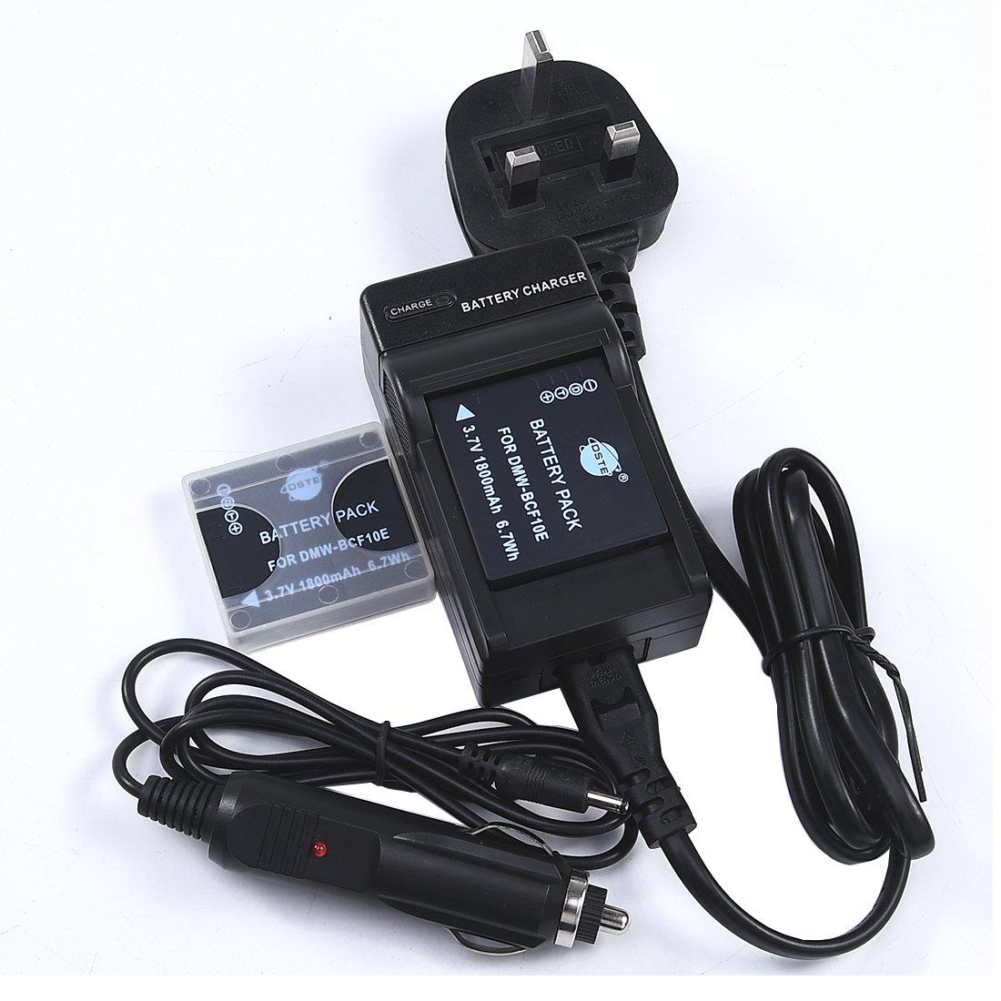 QIAOJINLIN DSTE 2pcs DMW-BCF10 Li-ion Battery and Charger Compatible for Panasonic DMW-BCF10E DMW-BCF10PP