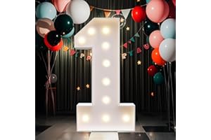 MAGIKIDZ Marquee Numbers, 4FT Marquee Light up Numbers,LED Light Up Number 1 DIY Party decorations, elevate your events with marquee letters 4 feet tall, perfect for Party, Birthday, Baby Shower