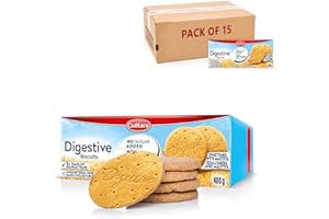 Delicious and Crunchy Digestive Biscuits Pack of 15, No Sugar Added Cookies, 0g Trans Fat - Snacks for Kids by Cuetara - Cook