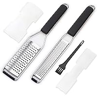 GUANCI 2-Pieces Cheese Grater Set Zester Grater with Handle, Stainless Steel Citrus Zester,Sharp Lemon Zesters Tool for…