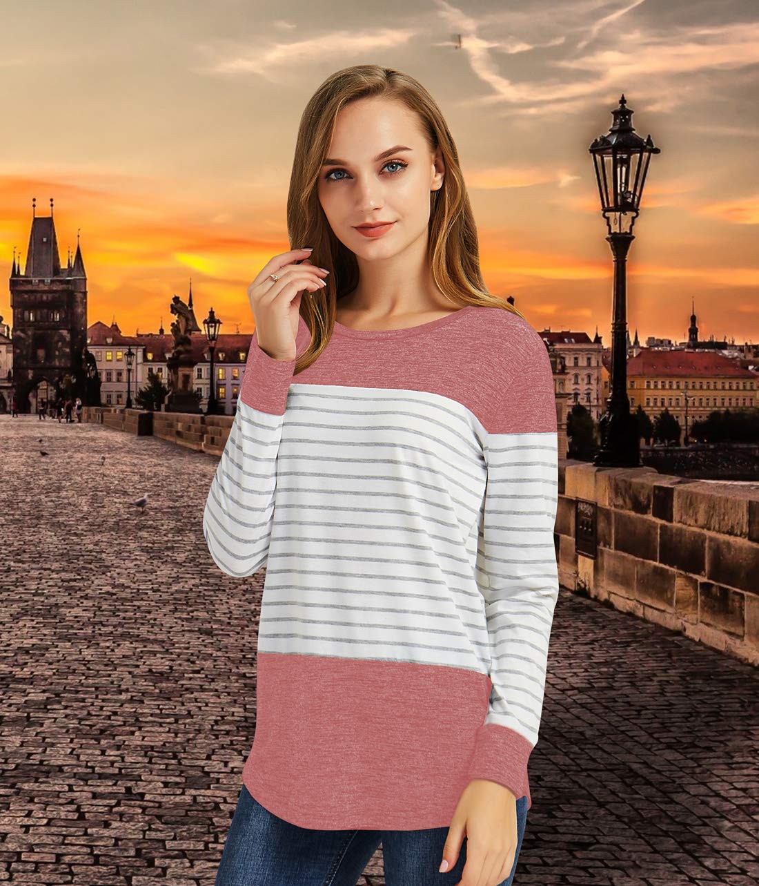 Gititlys Button Tops Women Long Sleeve Loose Blouse XXL