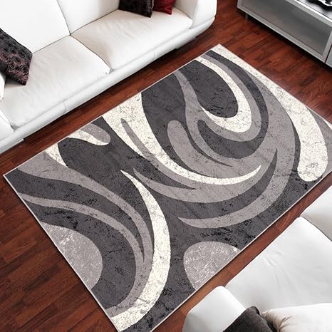 Designer Teppich Wohnzimmer Teppich Schon Muster In Grau Creme 220x300 Cm Amazon De Kuche Haushalt