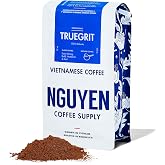 Nguyen Coffee Supply - Truegrit Robusta: Medium Roast Ground Coffee Beans, Vietnamese Single Origin, Direct Trade, Low Acid with High Caffeine Content, Roasted in Brooklyn [12 oz Bag]