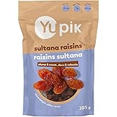 Yupik Sultana Raisins, 285 g, Gluten-Free, Kosher, Plump Dried Fruits, Naturally Sweet, Unsweetened, Seedless, Healthy Snacks