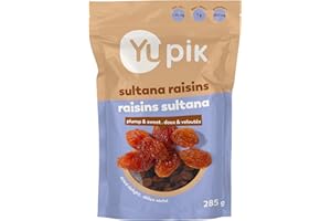 Yupik Sultana Raisins, 285 g, Gluten-Free, Kosher, Plump Dried Fruits, Naturally Sweet, Unsweetened, Seedless, Healthy Snacks
