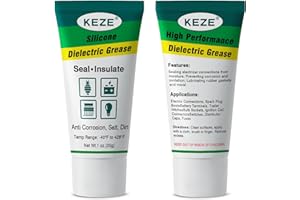 Keze Dielectric Grease Automotive Electrical Grease for Connectors Grasa Dielctrica Battery Terminal Protector Silicone Di Electrical Grease for Ignition Coils Wiring Car Spark Plug, 1 Oz-2 Pack