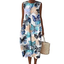 Casual Dresses Summer Fall Cotton Linen Midi