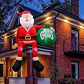 OurWarm 8FT Christmas Inflatables Outdoor Decorations, Climbing Santa Christmas Inflatable Christmas Yard Decorations with LED Lights, Christmas Blow up Yard Decorations for Outdoor Indoor Yard Decor