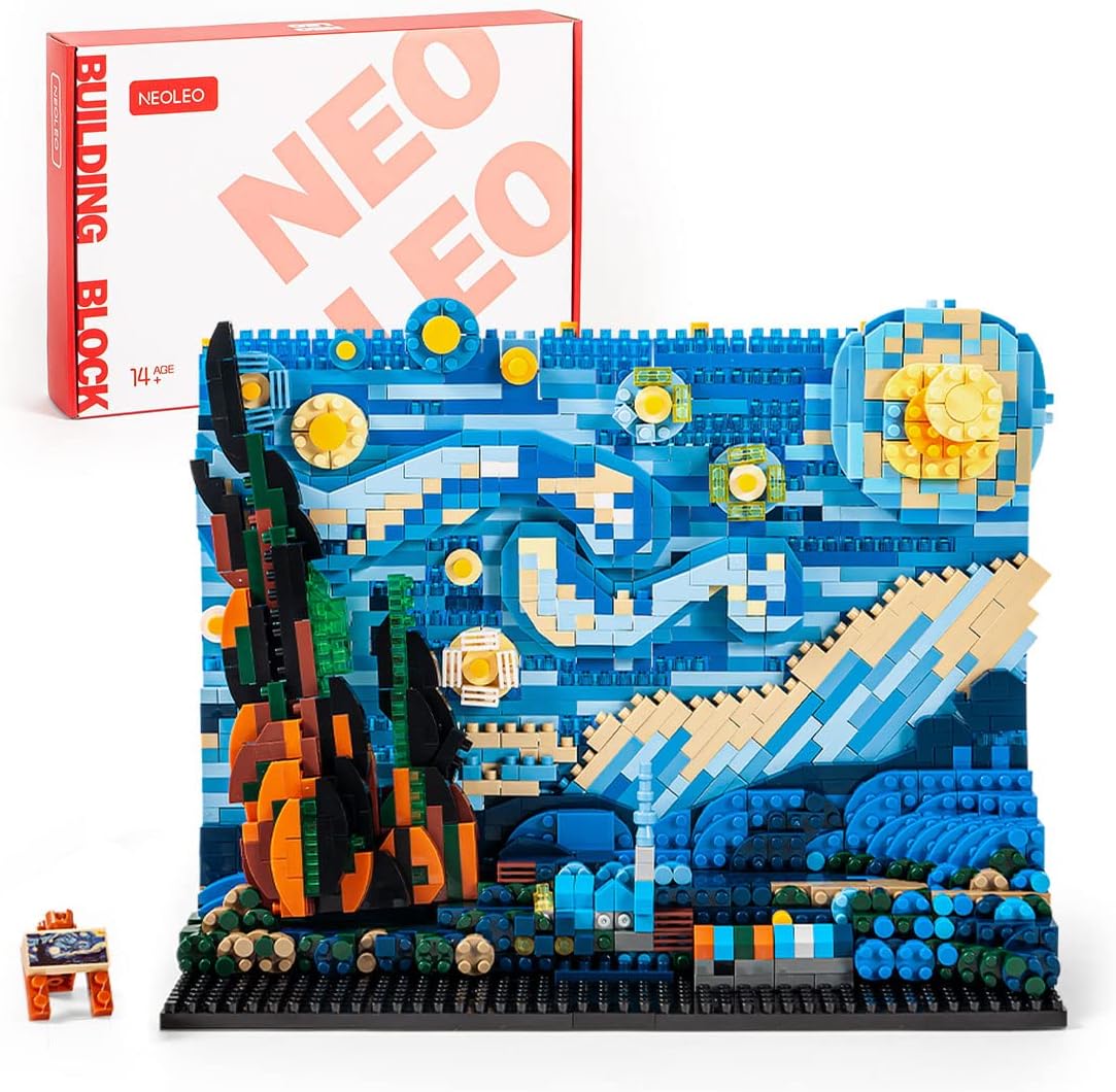 Paintings - NeoLeo Painting Art Starry Night – The Great Unique 3D Wall, 3D Wall Art Craft Kit, Framed Canvas for Adults - NL7042