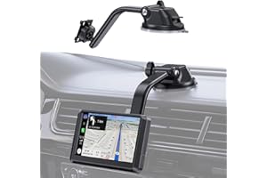 iGoevo Suction Cup CarPlay Screen Mount – Strong Hold Dashboard Mount That Won’t Fall, Low Profile Design That Doesn’t Block View, Suction Mount for 7"–10.26" CarPlay Screens
