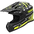 XFMT DOT Unisex-Adult Motocross Helmets Off Road ATV Dirt Bike BMX Full Face Helmets (Black Yellow Star, Medium)
