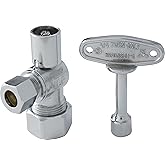 PROFLO PFXQAC32CLK 5/8" x 3/8" Quarter Turn Angle Valve with Loose Key - Chrome