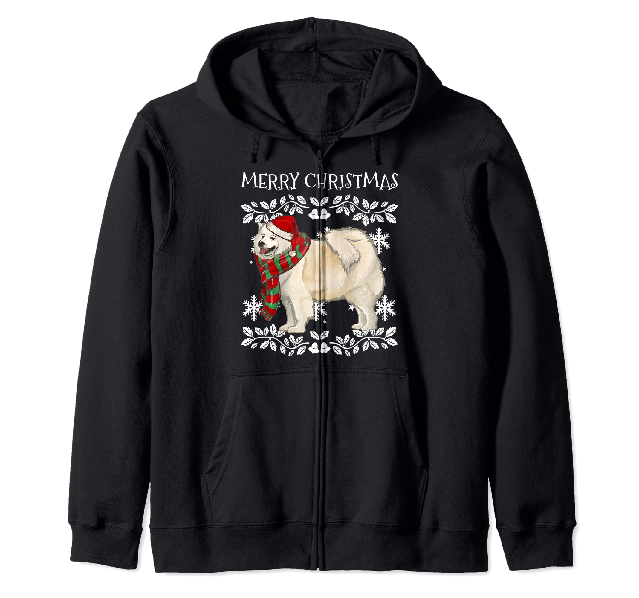 Merry Christmas Ornament Samoyed Xmas Santa Zip Hoodie