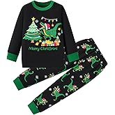 Akyzic Kids Christmas Pajamas 100% Cotton Long Sleeve Toddler Snowman Xmas Pjs Childrens Christmas Jammies Clothes 3-10T
