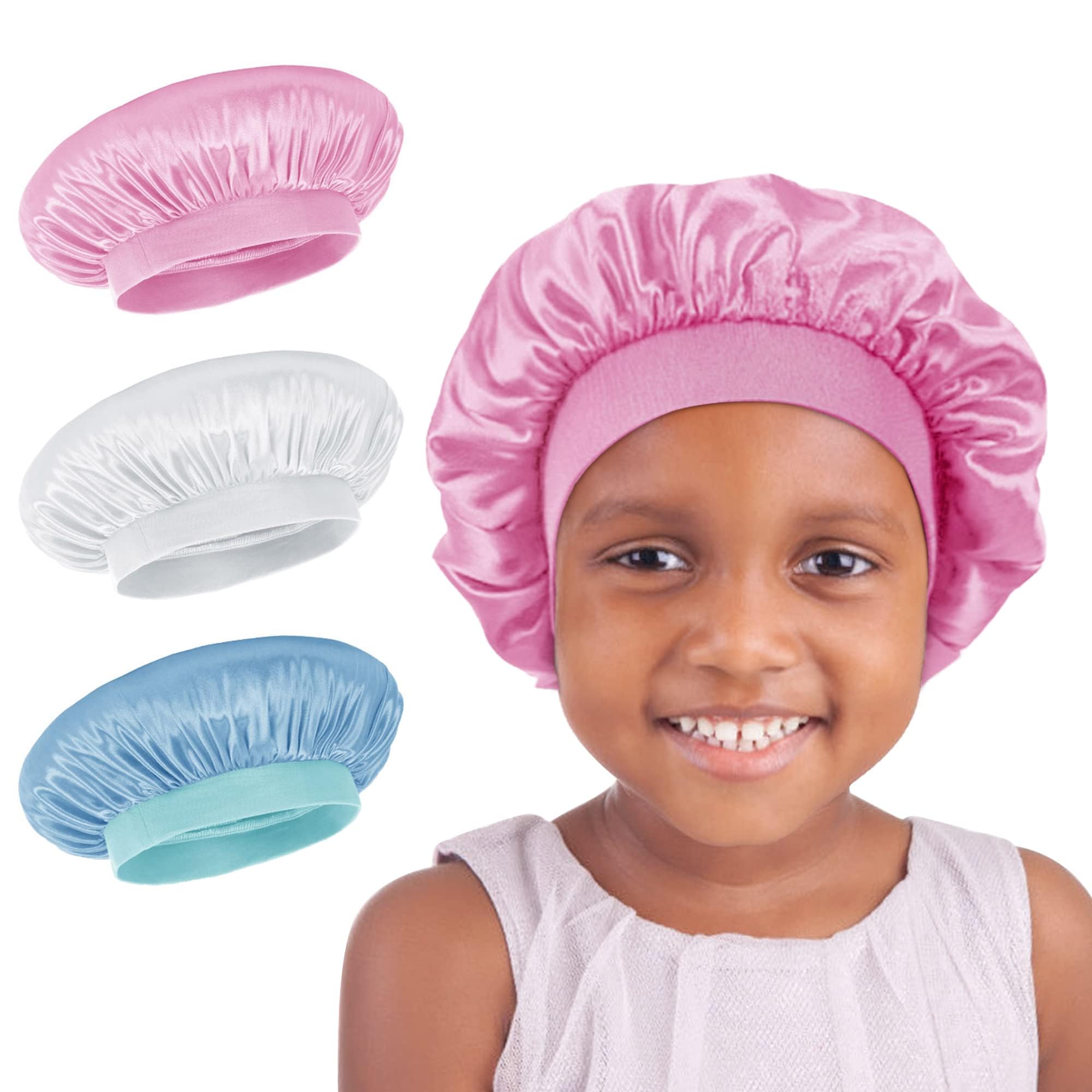 LADES Kids Satin Bonnets - Childs Bonnet Hair Kids Shower Caps Kids Curly Hair for Kids Childs Girls