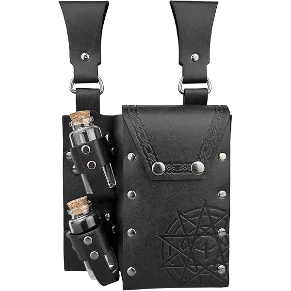 HiiFeuer Medieval DIY Faux Leather Metal Chain Belt, Vintage  display picture 1