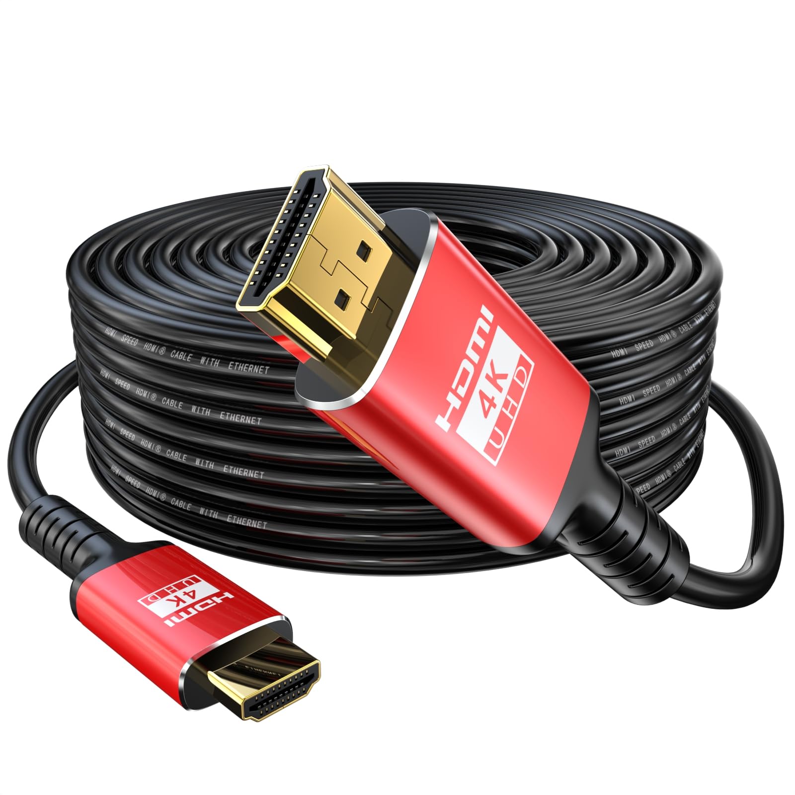 Eareyesail 4K HDMI Cable 30M (HDMI2.0 in-Wall CL3 Rated 18Gbps OD9.0)-Support All HDMI Devices Compatible with Gaming Monitor,PS4,Xbox,Switch/Ultra High Speed Gold Plated Connectors,Ethernet ARC etc