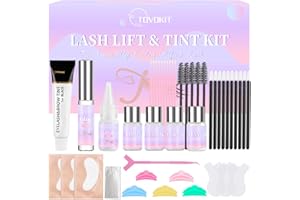 TOVOKIT Lash Lift Kit, Eyelash Perm Kit, Professional Eyelash Lift Kit, Black Eyebrows & Eyelashes Color Kit, Lash Lamination Kit Suitable for Eyelash Lifting, Easy to Apply & Long-Lasting Curl at Home