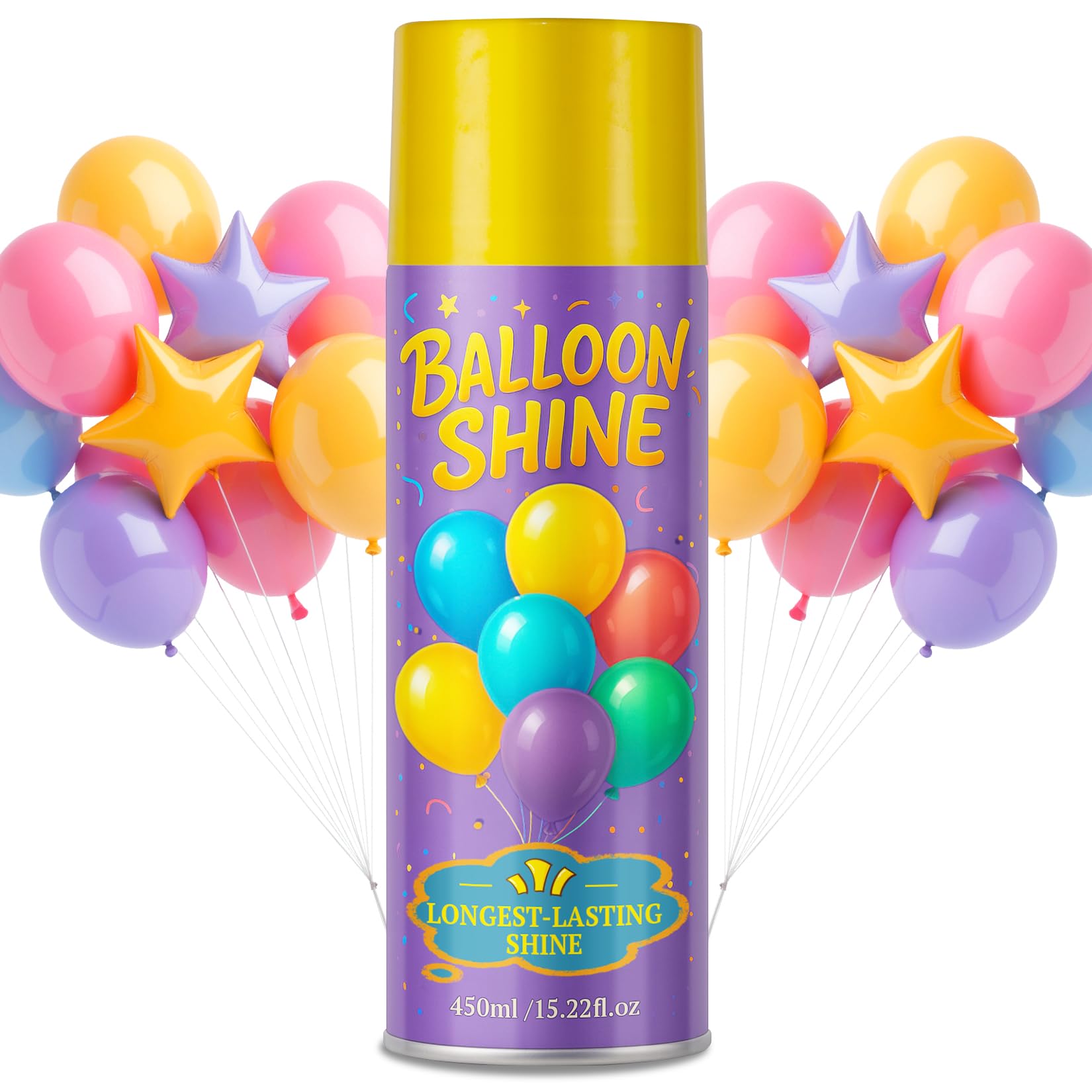 Balloon Shine Spray for Party : 15 oz Balloons Spray Silicone for Christmas Halloween Birthday Decorations - Long Lasting Instant High Shine Waterproof for Outdoor Décor