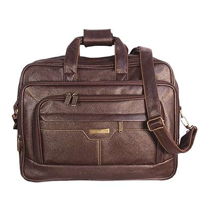 Handcuffs 17 inch Laptop Bag, Business Travel Bag, Expandable Large Shoulder Bag, Water Resisatant Business Messenger Briefcases for Men Fits 17 Inch Laptop, Computer, Tablet (Brown)