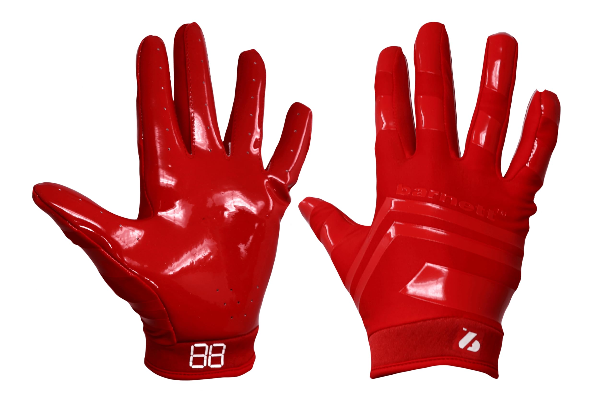 BARNETT FRG-03 professional receiver football gloves, RE, DB, RB RED (L)