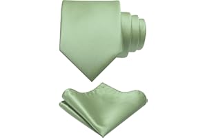 RBOCOTT Solid Color Tie and Pocket Square Hankerchief with Lapel Pin Set for Men
