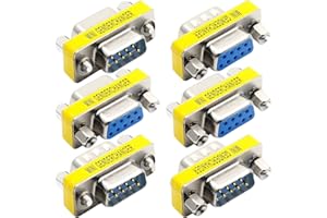 DKARDU 6 PCS DB9 Male to Male/Female to Female, RS232 Gender Changer, 9 Pin Data Transfer Serial Port Adapter Connector
