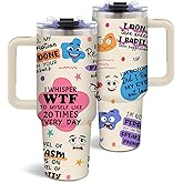 DUUV 40 Oz Funny Tumbler with Handle and Lid, Motivational Saying Cup for Work Office Coworkers, Encouragement Gifts for Birthday Christmas, 1PCS