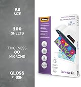 Fellowes A3 Laminating Pouches 160 Micron 100 Sheets Gloss Finish view 2