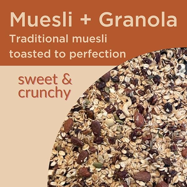 GUUD NUTTY CACAO TOASTED MUESOLA CEREAL, 12 OUNCE, SLIGHTLY SWEET MUESLI, GLUTEN FREE, OATS, RAISINS, BANANAS, ALMONDS, PECANS, CACAO NIBS, WALNUTS, VEGAN, NON-GMO CERTIFIED, KOSHER