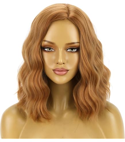 Amazon.com : simkaylee Dark Brown Wavy Wigs for Women 14  display picture 3