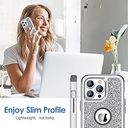 Hython for iPhone 14 Pro Max Case Glitter, Cute