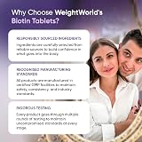 WeightWorld Biotin Tablets 12000mcg - 365 Vegan B7 Supplement view 8