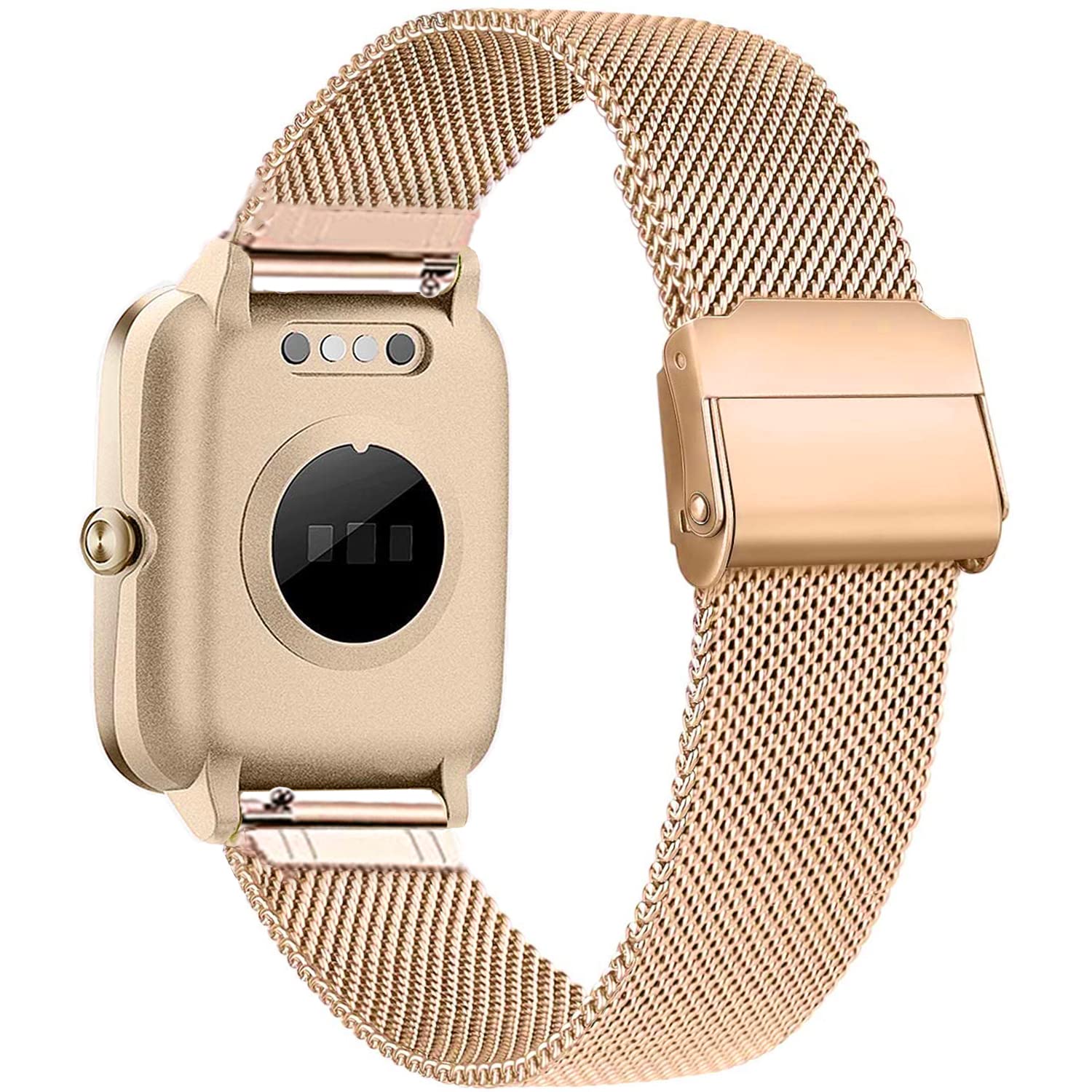 SUGARJAR Metal Strap For GRV FC1,19mm Stainless Steel Band for Veryfitpro,LETSCOM,Yamay fitness,Letsfit,LIFEBEE,GRV,Willful,Popglory,Blackview,TEMINICE,ID205S ID205G ID215G ID216 SW020 SW023 WF021