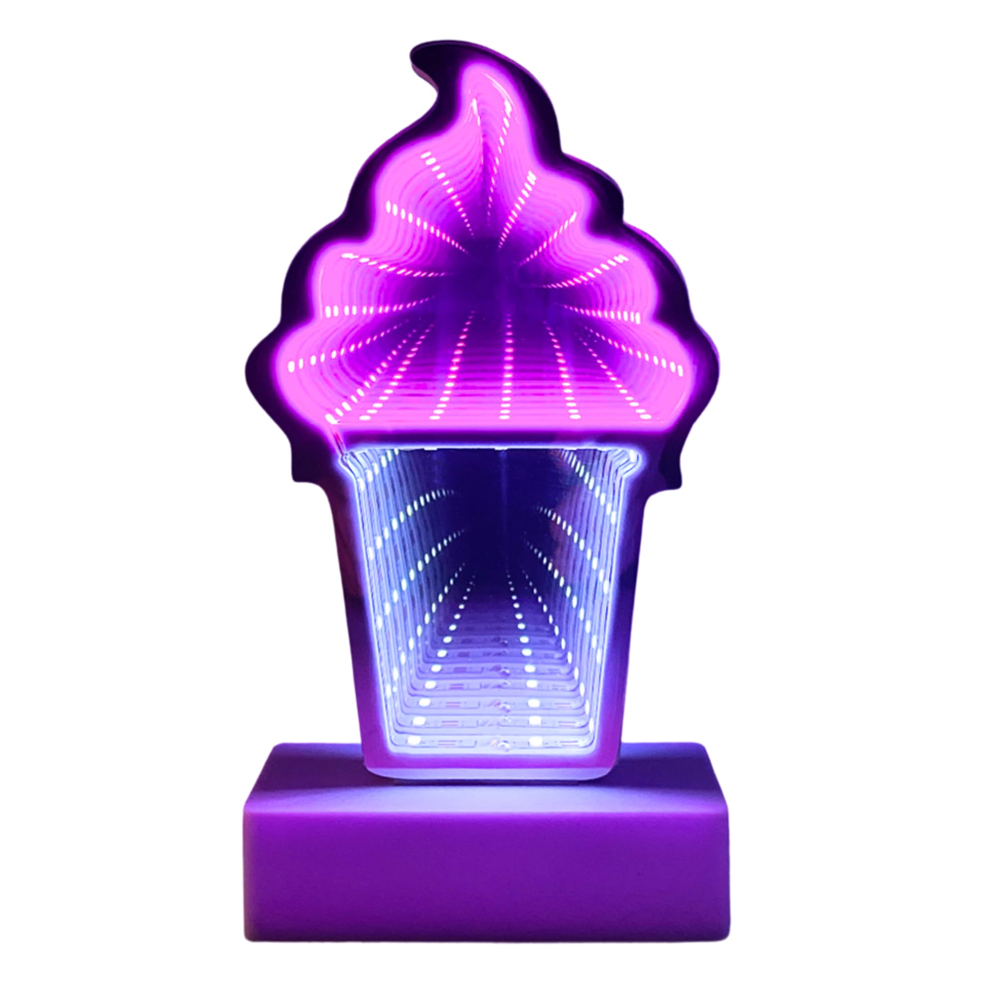 Gleneagles Ice Cream Infinity Light - Neon Sign for Gaming Room. Cute Bedroom Accessory With Stunning Infinity Effect