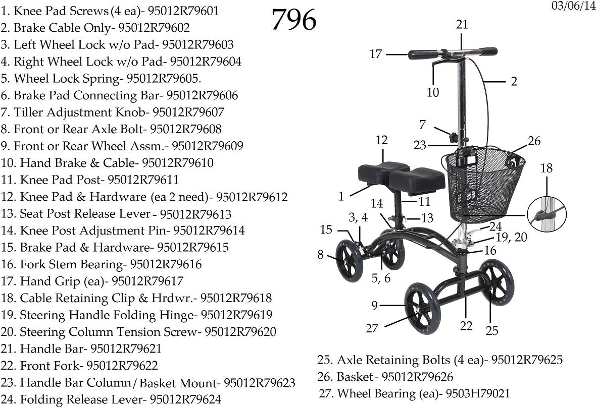 Drive Medical Dual Pad Steerable Knee Walker with Basket, Alternative to Crutches: Health & Personal Care