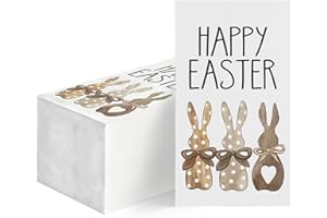Horaldaily 100 Easter Disposable Paper Decorative Guest Napkins, Easter Bunnies Hand Towel for Party Lunch Dinner Kitchen Bat