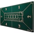 SLOWPLAY 47 x 27 Inch Texas Hold'em Poker Mat | Portable Poker Table Top with Art Deco Layout Print, Smooth Premium Surface, Noise Reduction| Lightweight for Games Everywhere (Green)