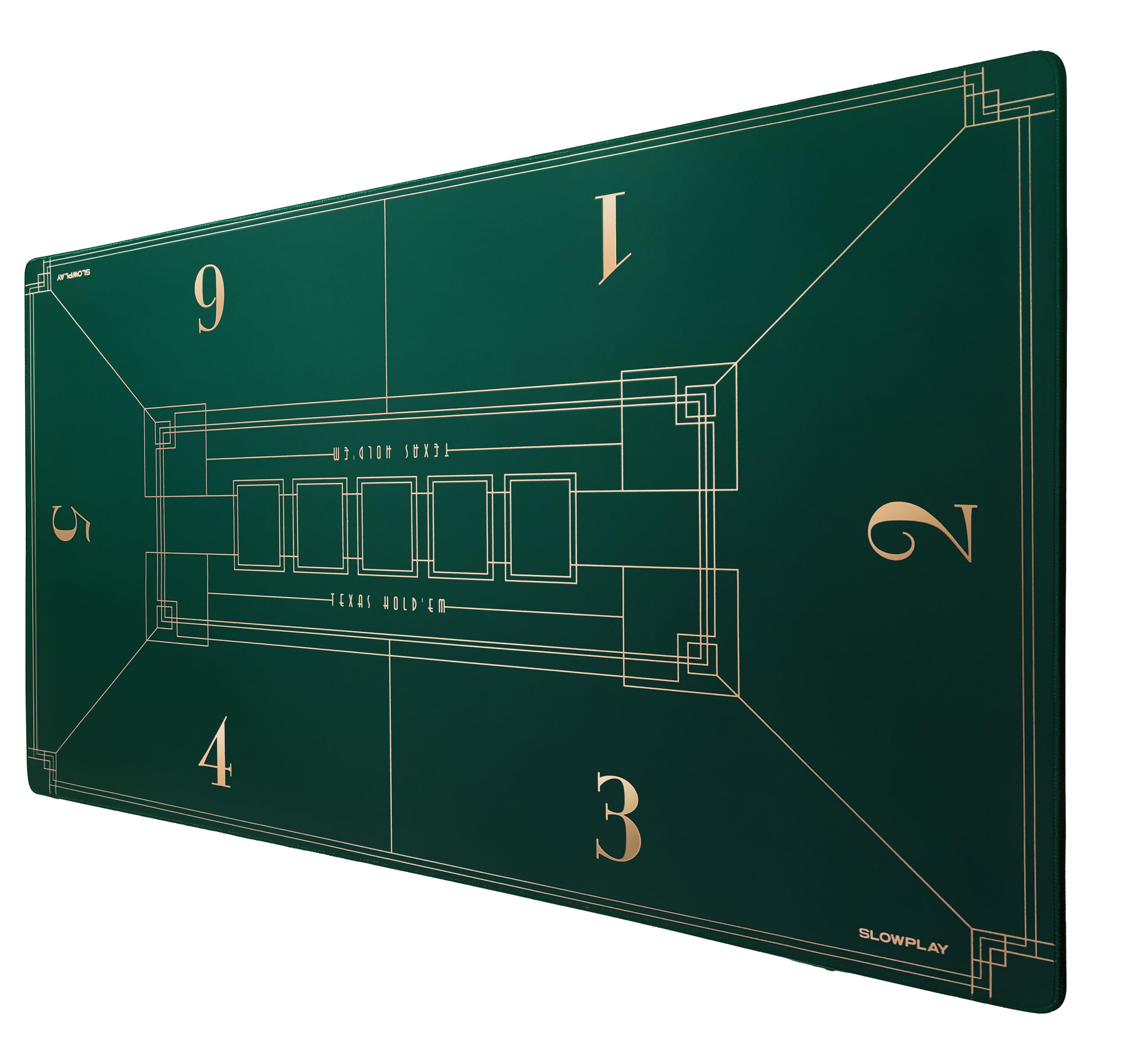 SLOWPLAY Nash 120x70cm Texas Hold'em Poker Mat | Portable Poker Table Top with Art Deco Layout Print, Smooth Premium Surface, Noise Reduction| Lightweight for Games Everywhere