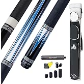 KONLLEN Carbon Fiber Pool Cue Hand-Inlaid Design Low Deflection 58 Inch | 19oz Balanced Feel, Adjustable Weight System, Precision 3/8&times;8 Joint, Premium Leather Grip, Refined Craftsmanship
