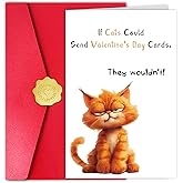 Kalamiao Funny Valentines Day Card for Men Women, Happy Valentine’s Day Card for Boyfriend Girlfriend, If Cats Could Send Valentine’s Day Cards