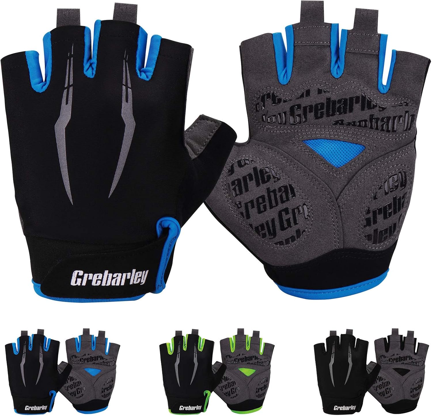 Grebarley Cycling Gloves Bike Gloves Bicycle Gloves Gym Gloves Mountain Road Anti-Slip Shock-Absorbing Gel Pad Light Weight Breathable MTB Biking Gloves for Men Women: Clothing