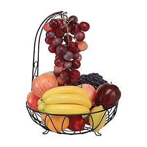 Fruit Bowl With Grape Hook For Fruits And Vegetables