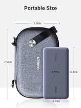 UGREEN Grey Travel Cable Organiser Bag Small Hard Case for Charger Adapter view 8