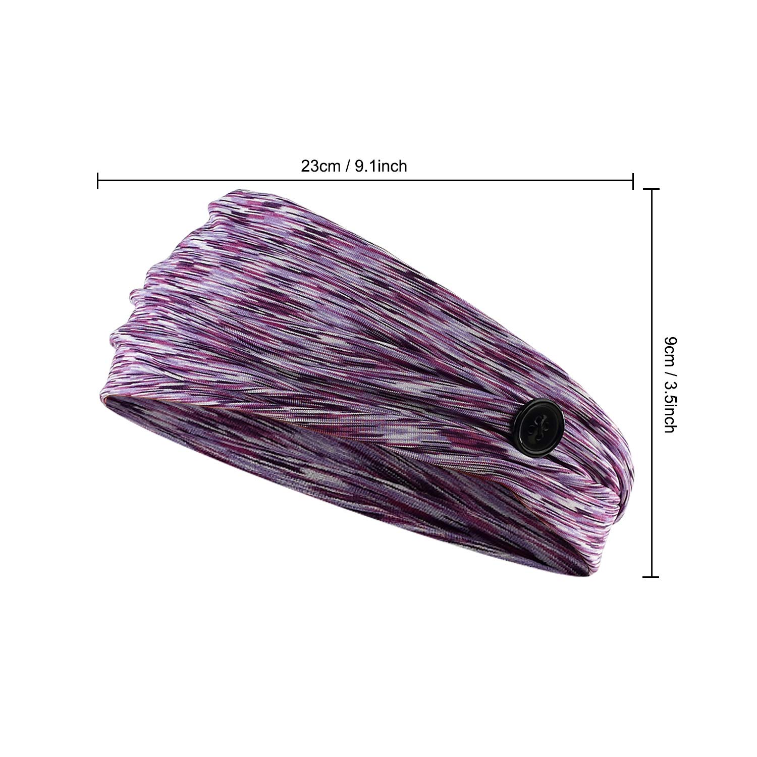 4pcs Button Headbands Set- Non Slip Elastic Headbands with Button in 4 Colors Hair Accessories for Women Men Moisture Wicking Sweatband Sports Head Wrap for Yoga Sports Outdoor Activities: Beauty