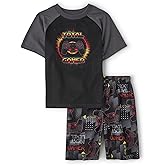 The Children's Place boys Short Sleeve Top and Shorts,2 Piece Pajama Set