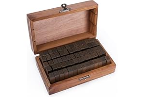 KMIKE Alphabet Stamps Set 70pcs Letter Number Symbol Vintage DIY Craft Card Making Wood Rubber Stamp