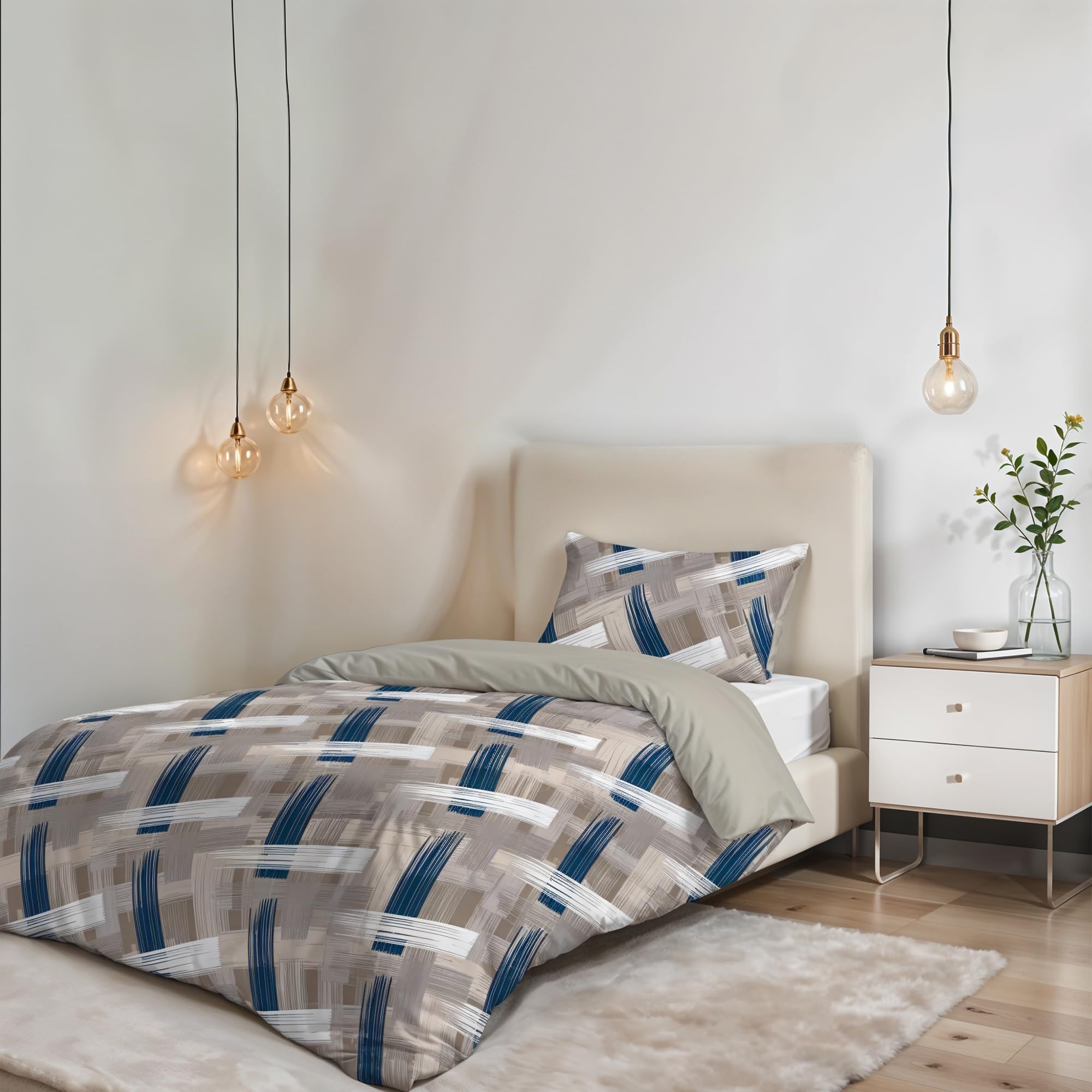 Italian Bed Linen Fantasy Duvet Cover (Made in Italy), pennellate, Small Double